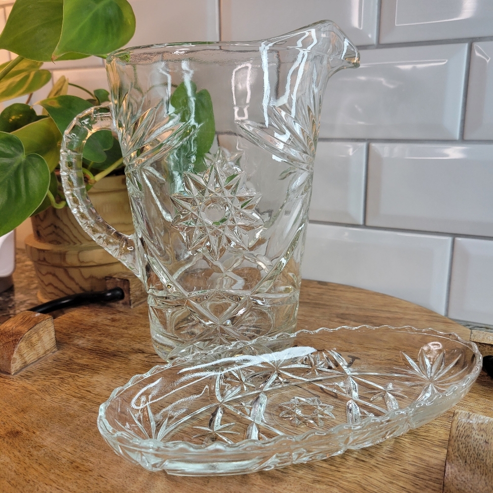Crystal Pitcher and Macaron Set